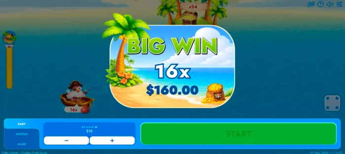 Chicken Pirate Route big win